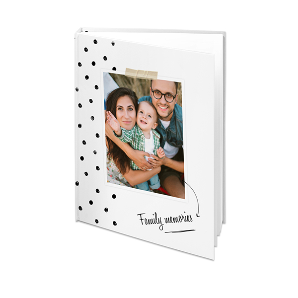 Fotoboek L staand harde fotokaft platliggende binding