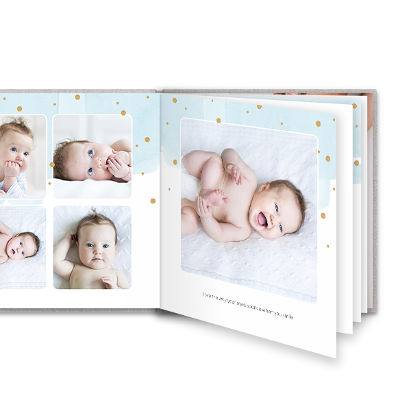 Fotoboek L vierkant linnen kaft platliggend