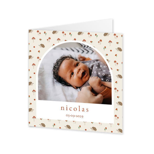 Faire-part carré 2 volets (14,3 cm x 14,3 cm)