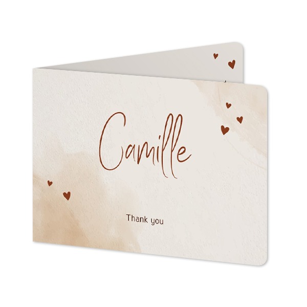 Folded card landscape rounded corners 14,3 x 10 cm