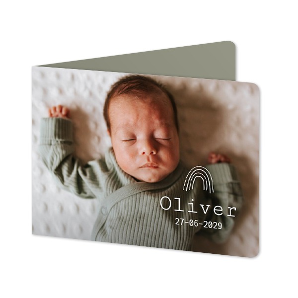 Folded card landscape rounded corners 14,3 x 10 cm