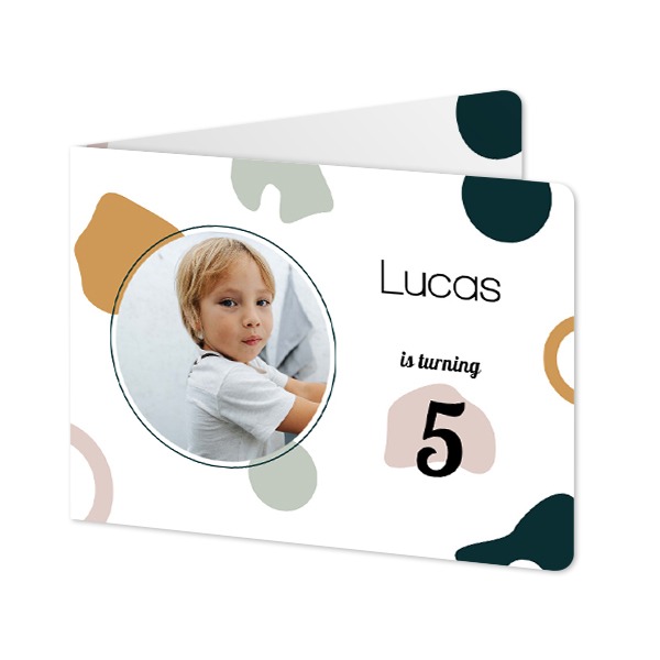 Folded card landscape rounded corners 14,3 x 10 cm
