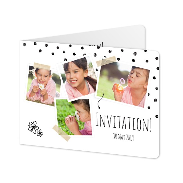 Folded card landscape rounded corners 14,3 x 10 cm
