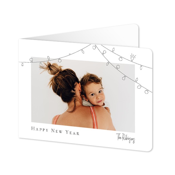 Folded card landscape rounded corners 14,3 x 10 cm