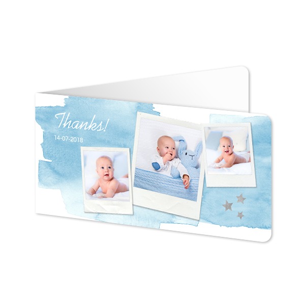Folded Card Panoramic landscape rounded corners 19,6 x 9,3 cm