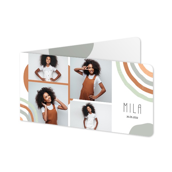 Folded Card Panoramic landscape rounded corners 19,6 x 9,3 cm
