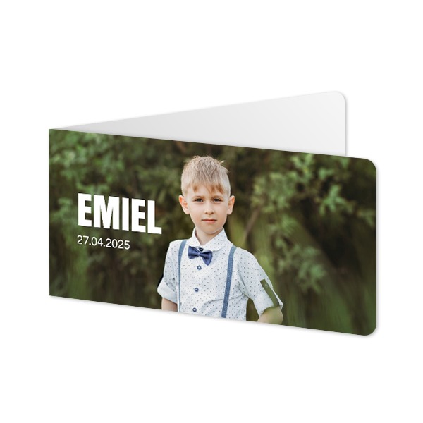 Folded Card Panoramic landscape rounded corners 19,6 x 9,3 cm