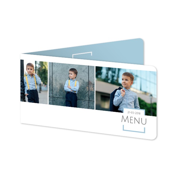 Gevouwen Kaart Panorama liggend met ronde hoeken 19,6 x 9,3 cm