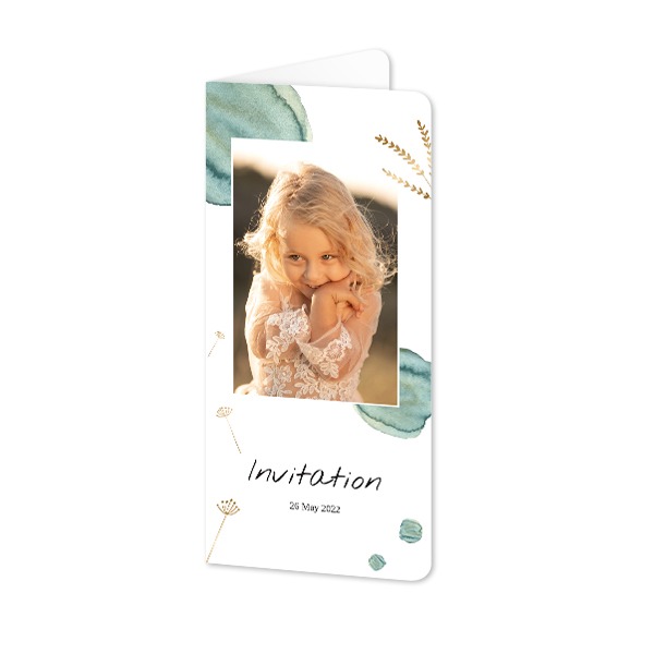 Foldede Fotokort Pano portræt runde hjørner 9,3 x 19,6 cm
