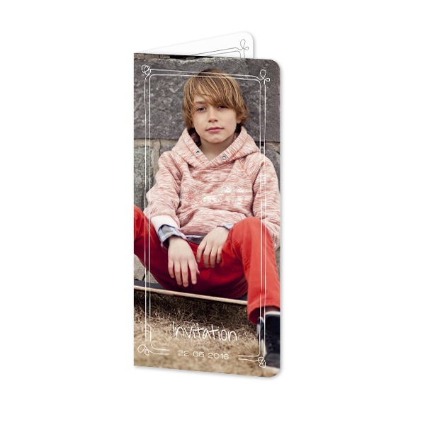 Foldede Fotokort Pano portræt runde hjørner 9,3 x 19,6 cm