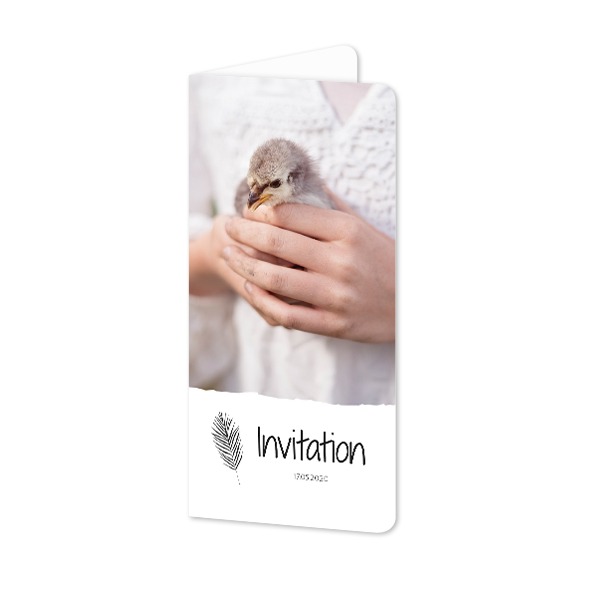 Folded Card Panoramic portrait rounded corners 9,3 x 19,6 cm