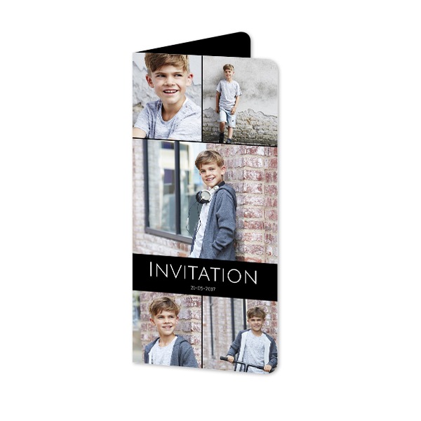 Faire-part 2 volets Pano portrait coins arrondis 9,3 x 19,6 cm