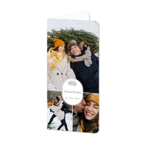 Foldede Fotokort Pano portræt runde hjørner 9,3 x 19,6 cm