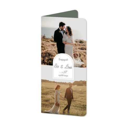 Foldede Fotokort Pano portræt runde hjørner 9,3 x 19,6 cm