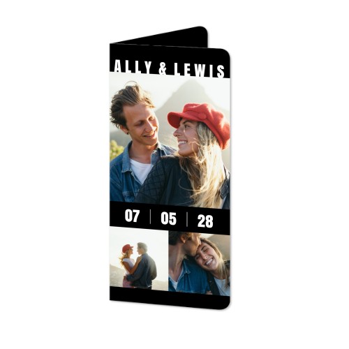 Foldede Fotokort Pano portræt runde hjørner 9,3 x 19,6 cm