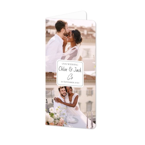 Folded Card Panoramic portrait rounded corners 9,3 x 19,6 cm
