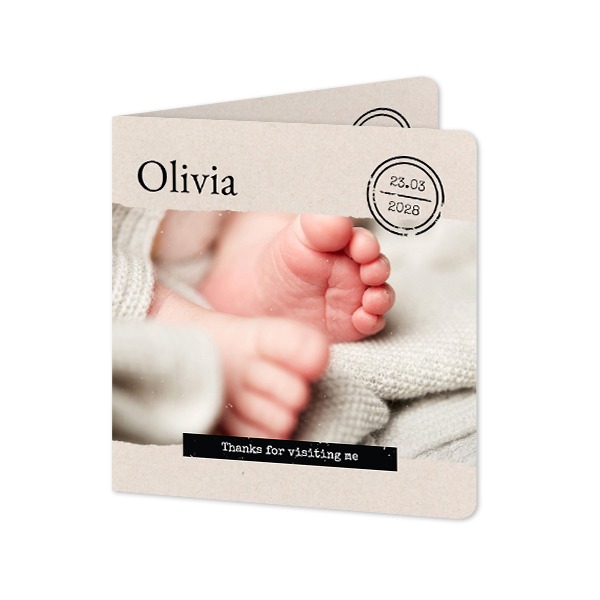 Folded Card square rounded corners 14,3 x 14,3 cm