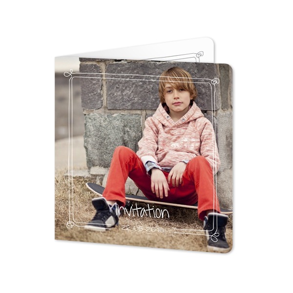 Foldede Fotokort kvadratisk runde hjørner 14,3 x 14,3 cm