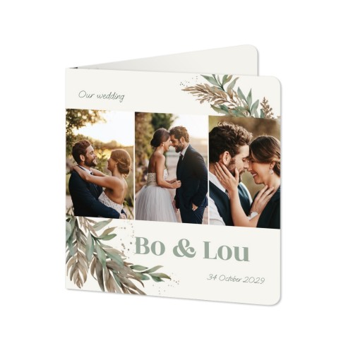 Folded Card square rounded corners 14,3 x 14,3 cm