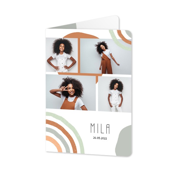 Folded Card portrait rounded corners 10 x 14,3 cm