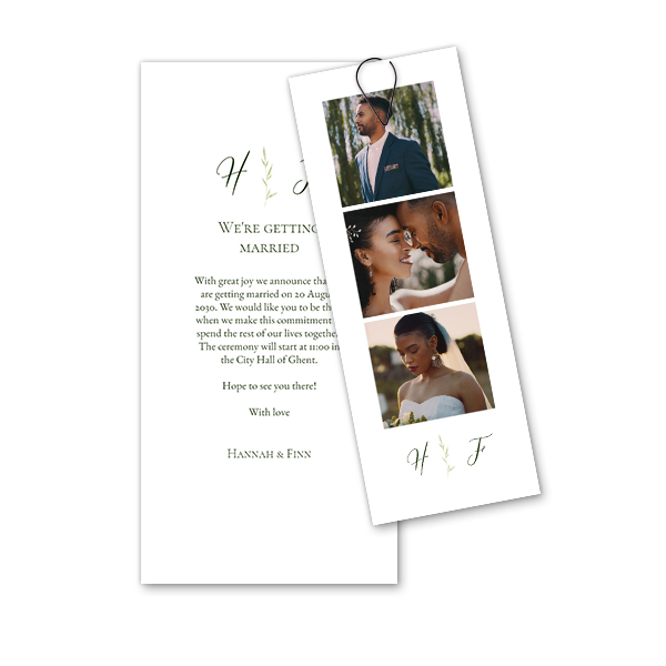 Two-piece card Black - set of 12 (19,6 x 9,3 cm) 