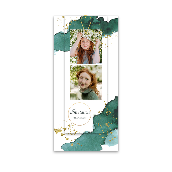 Two-piece card Gold - set of 12 (19,6 x 9,3 cm) Two-piece card Gold - set of 12 (19,6 x 9,3 cm)