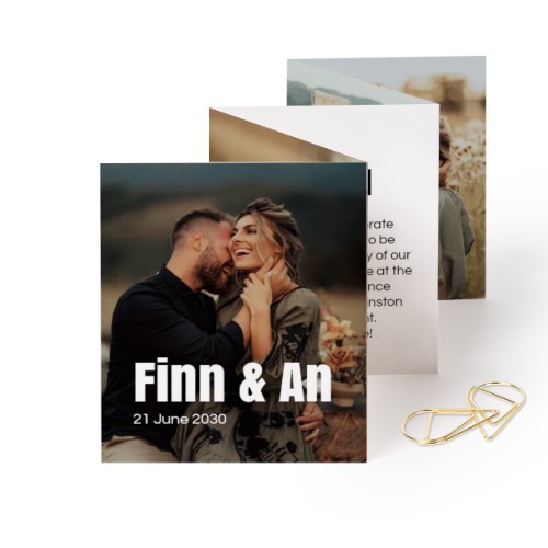 Portfoliokaart Rechthoek Gouden Paperclip (set van 12) (7,1 x 8,8 cm)