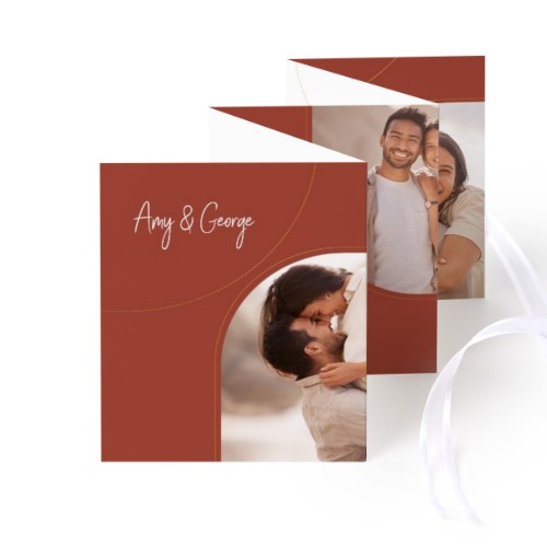 Carte portfolio Portrait (lot de 12) ruban blanc (7,1 x 8,8 cm)