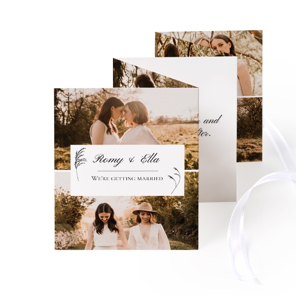 Portfoliokaart Rechthoek (Set van 12) Wit lint (7,1 x 8,8 cm)