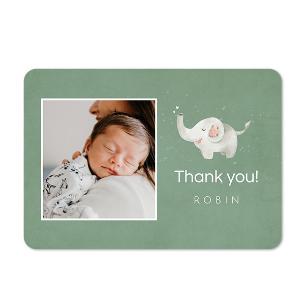 Single card landscape rounded corners 14,3 x 10 cm