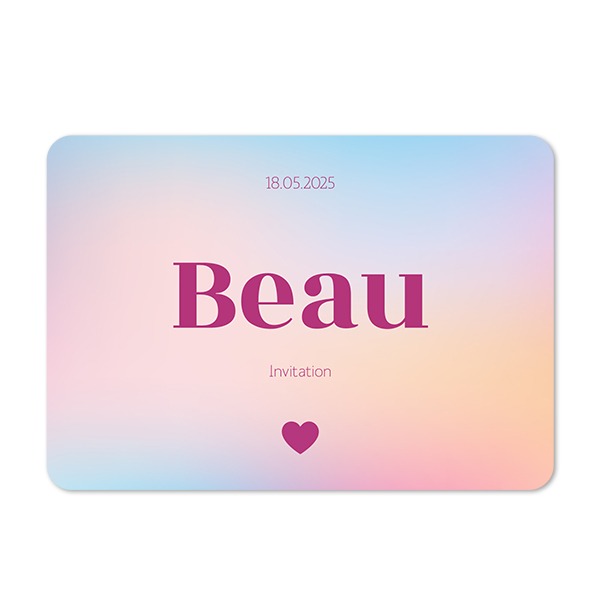 Single card landscape rounded corners 14,3 x 10 cm