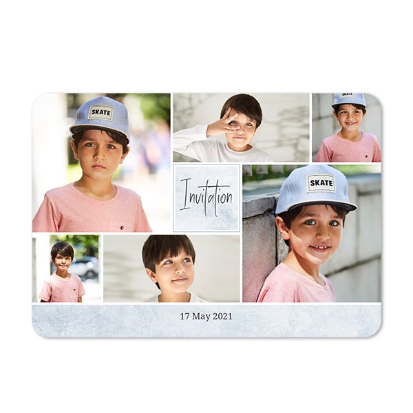 Single card landscape rounded corners 14,3 x 10 cm