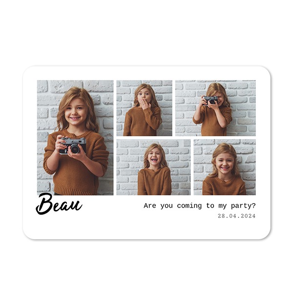 Single card landscape rounded corners 14,3 x 10 cm