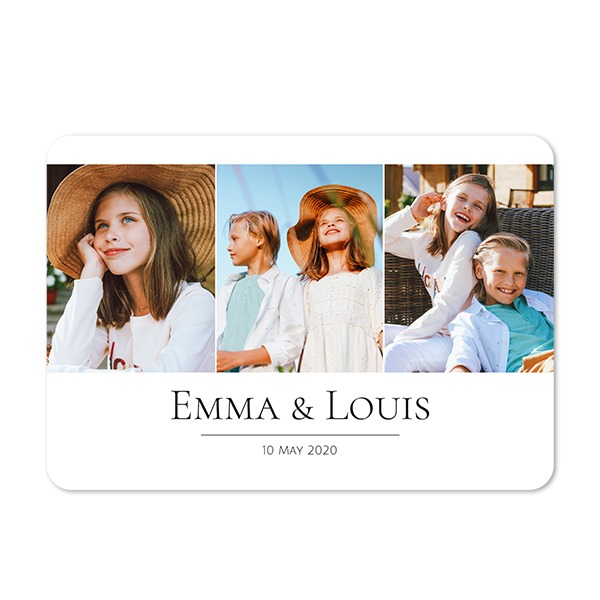 Single card landscape rounded corners 14,3 x 10 cm