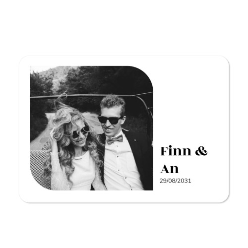 Single card landscape rounded corners 14,3 x 10 cm