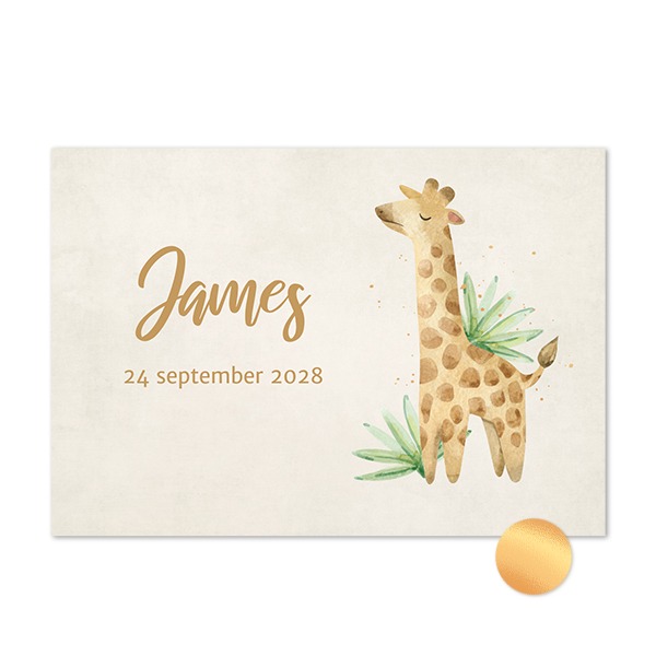 Kaart met goudfolie - liggend 14,3 x 10 cm