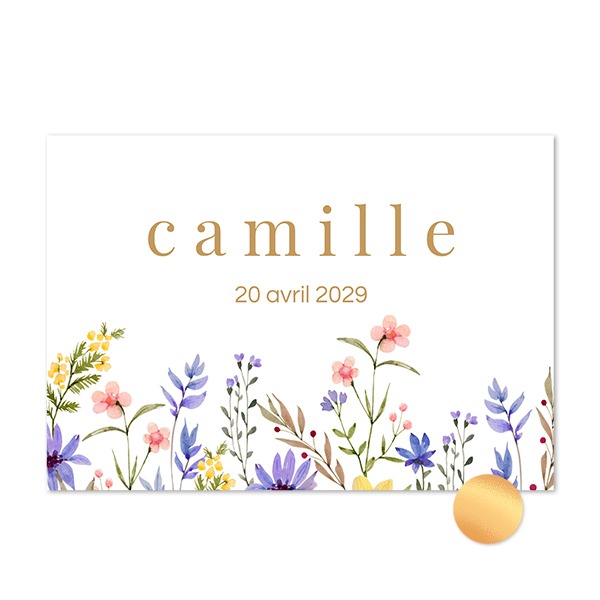 Carte avec dorure en relief - Paysage Carte avec dorure en relief - Paysage