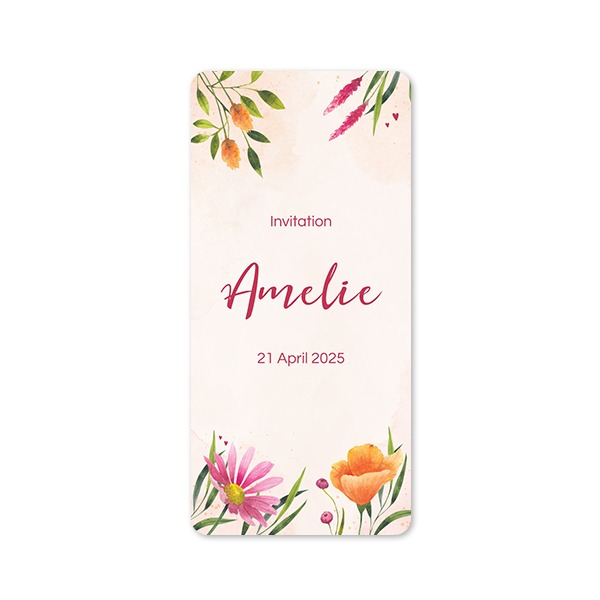 Single Card Panoramic Portrait rounded corners 9,3 x 19,6 cm