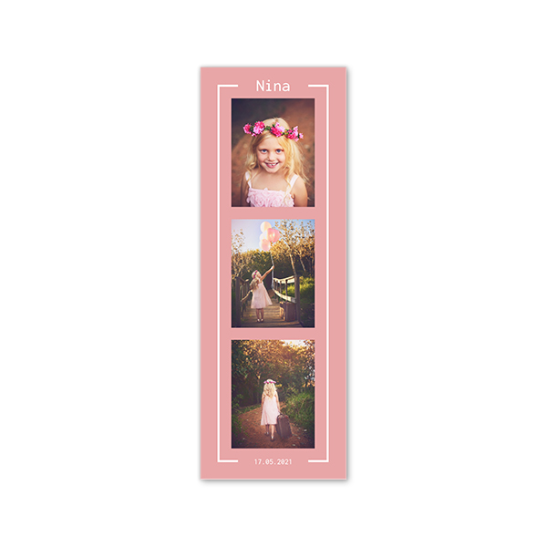 Faire-part Languette portrait 17,0 x 6,0 cm