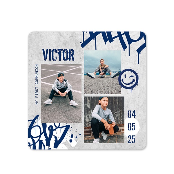 Enkle Fotokort kvadratisk runde hjørner 14,3 x 14,3 cm