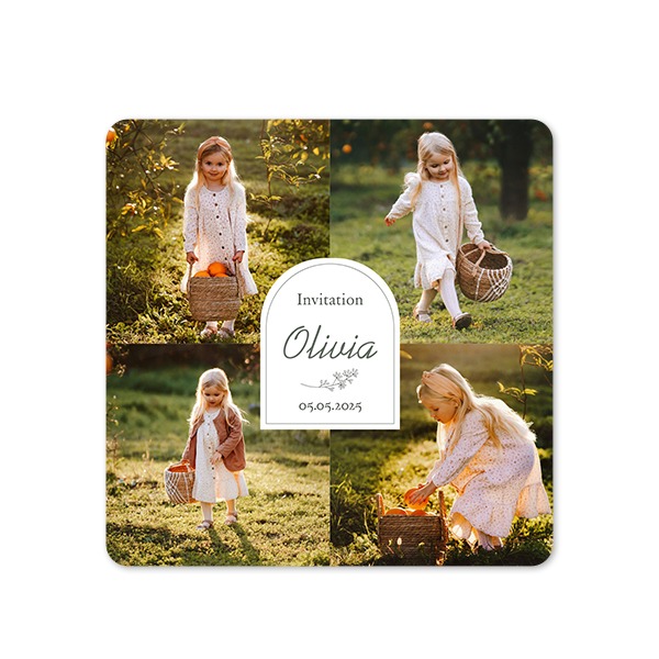 Single Card square rounded corners 14,3 x 14,3 cm