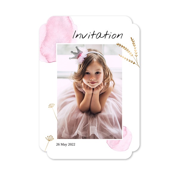 Faire-part 1 Bords nuage portrait 10 x 14,3 cm