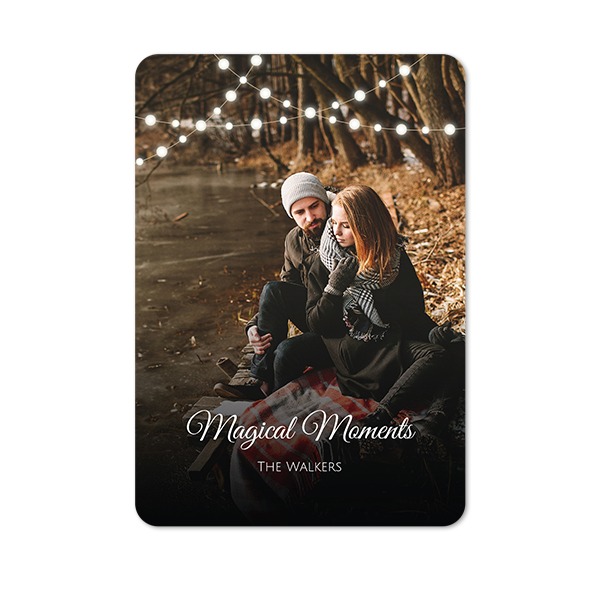 Faire-part 1 volet portrait coins arrondis 10 x 14,3 cm