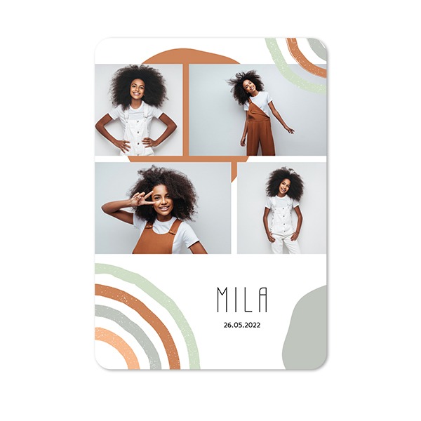 Single Card portrait rounded corners 10 x 14,3 cm