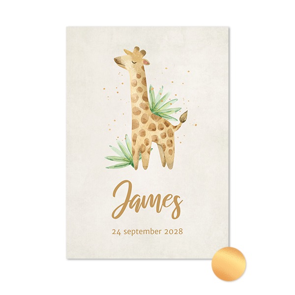 Kaart met goudfolie - staand 10 x 14,3 cm