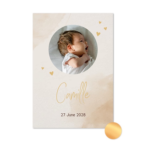 Gold Foil Photo Card Portrait 10 x 14,3 cm