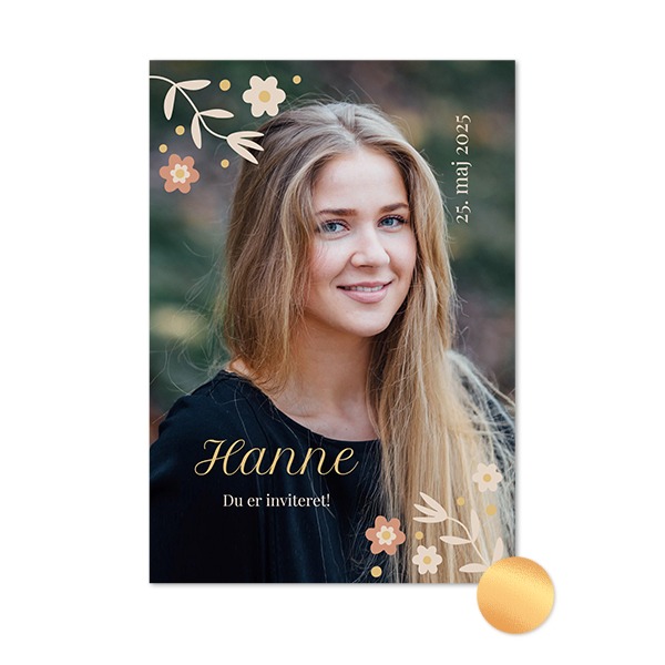 Fotokort guldfolie - Stående 10 x 14,3 cm