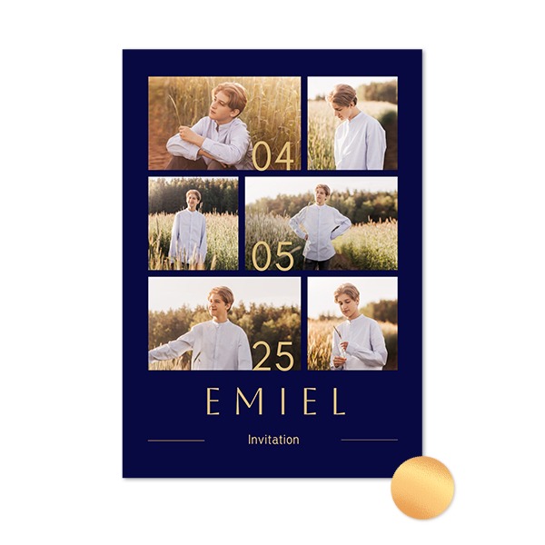 Gold Foil Photo Card Portrait 10 x 14,3 cm
