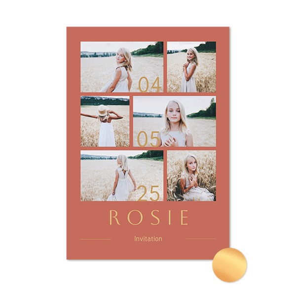 Gold Foil Photo Card Portrait 10 x 14,3 cm