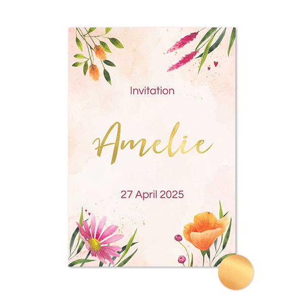 Gold Foil Photo Card Portrait 10 x 14,3 cm